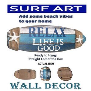 🛑 Beachcombers RELAX LIFE IS GOOD ➕🆒 WALL ART Starfish SIGN Plaque 💸BUY NOW‼️